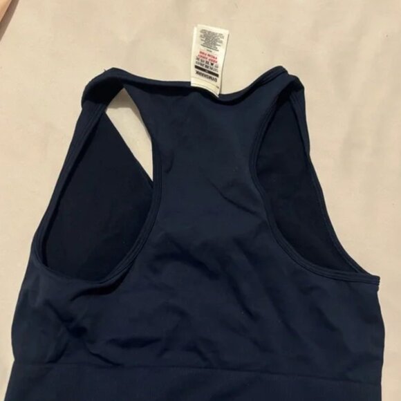 Gymshark Blue Sports Bra Racerback V-Neck - Picture 2 of 4